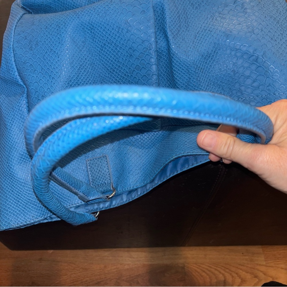 Neiman Marcus Vibrant Blue Textured Tote - Picture 8 of 8